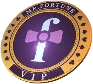 Mr Fortune VIP coin with the bow-tie f emblem